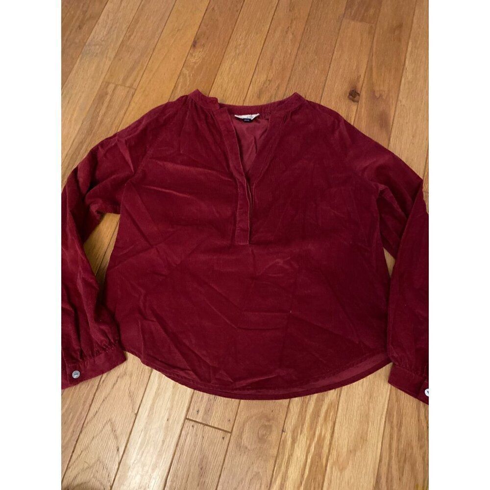 NWOT Universal Thread women's red corduroy v-neck cotton top size XS
